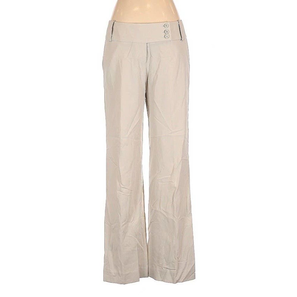 Vintage Sharangano Y2K Tan Khaki Mid Rise Flare Leg Trouser Pants Womens Size 10